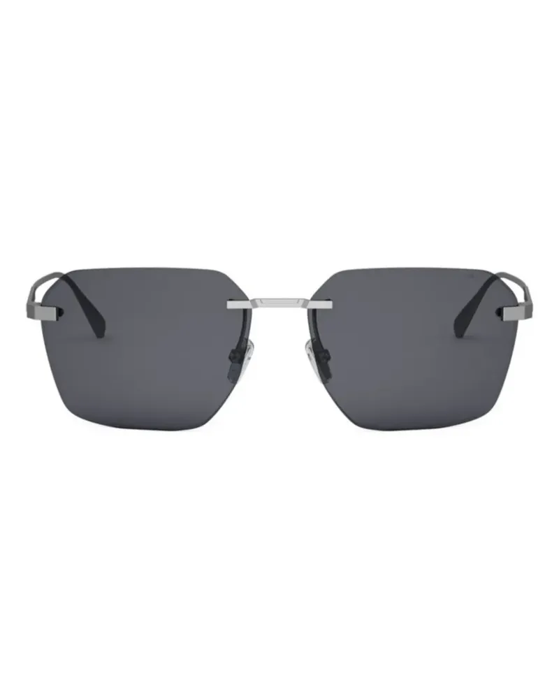 Bulgari Rahmenlose Sonnenbrille mit eckigen Gläsern - Silber Silber