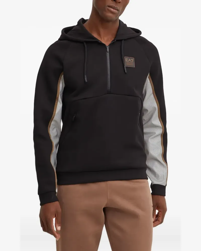 EA7 logo-patch hoodie - Schwarz Schwarz