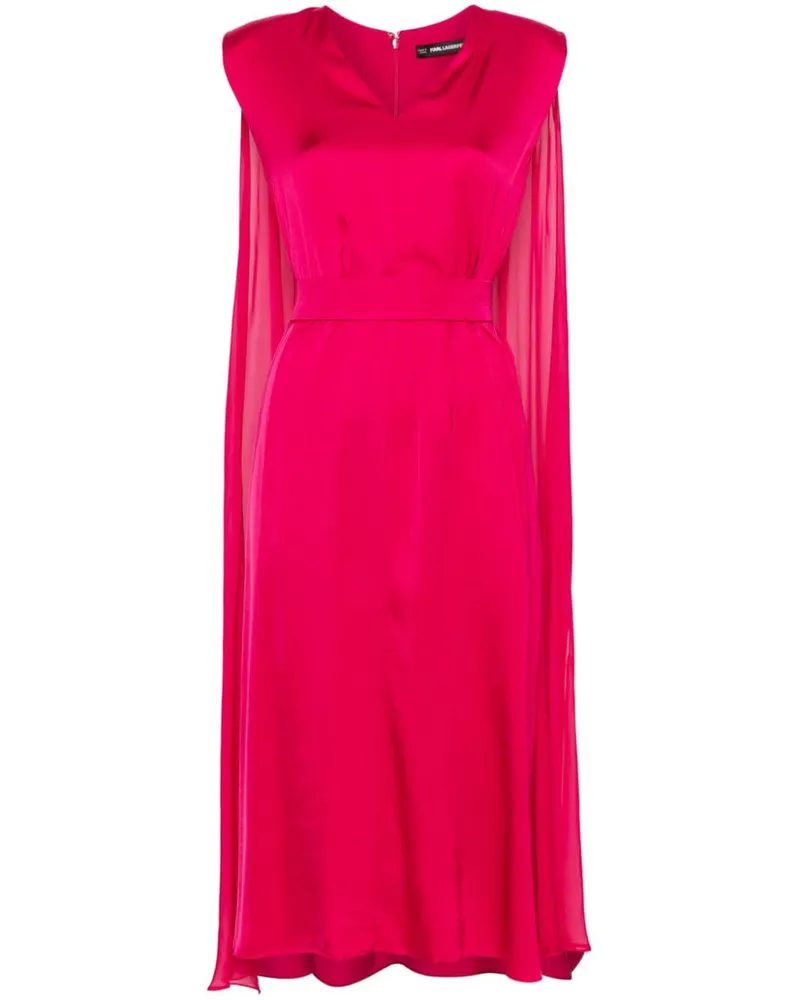 Karl Lagerfeld Midikleid mit Cape - Rosa Rosa