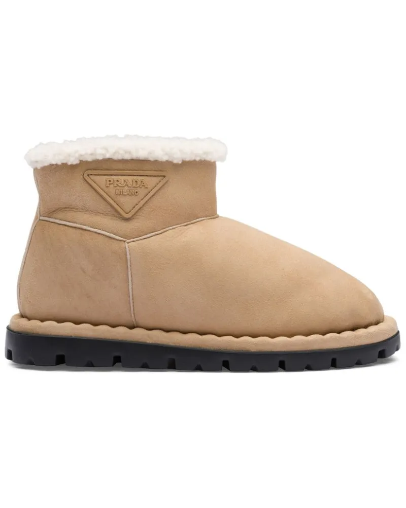 Prada Stiefeletten mit Logo - Braun Braun