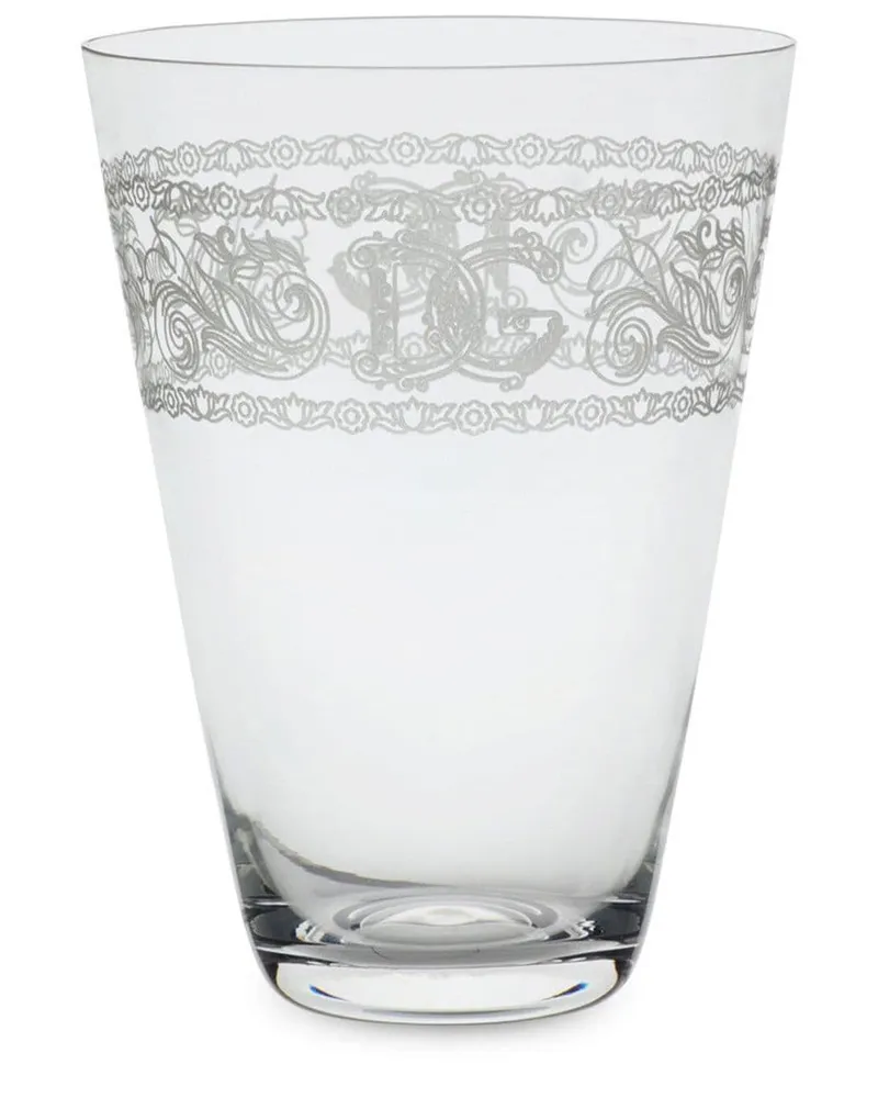 Dolce & Gabbana Set aus zwei Gläsern mit Logo - Weiß Weiß