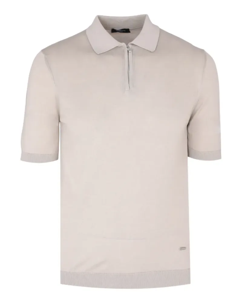 Tombolini zip-fastening short-sleeve polo shirt - Nude Nude