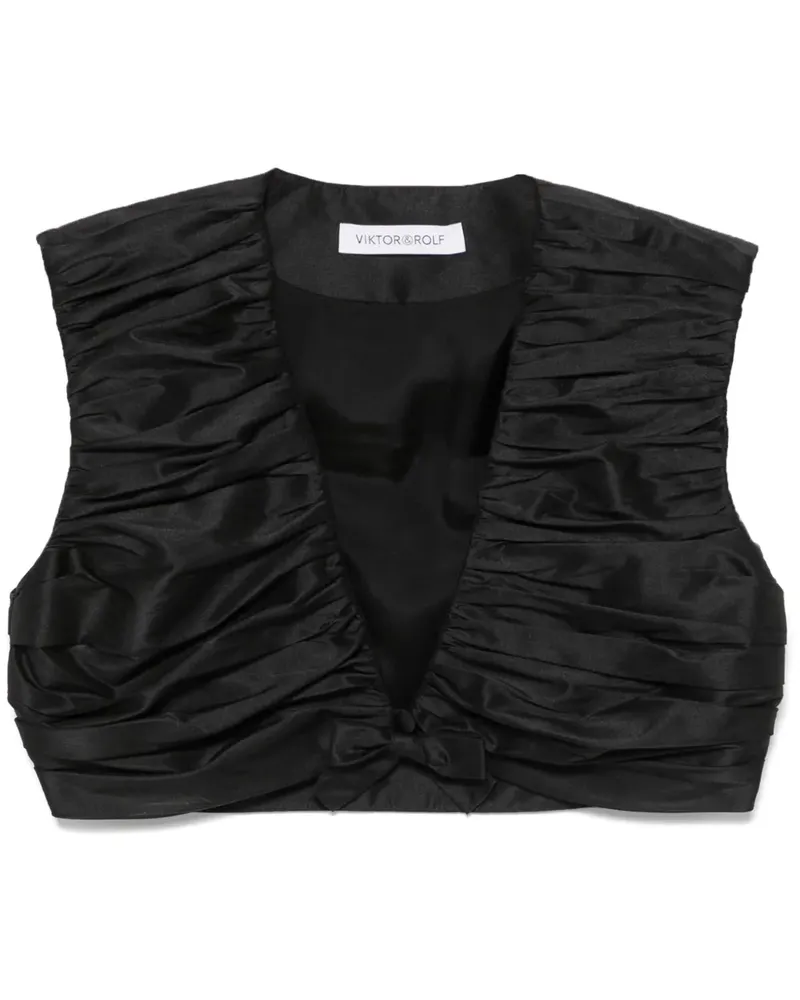 Viktor & Rolf Plissiertes Cropped-Oberteil - Schwarz Schwarz