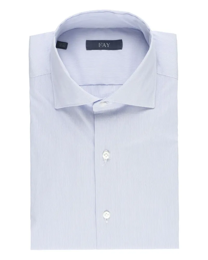 Fay Gestreiftes Button-down-Hemd - Blau Blau