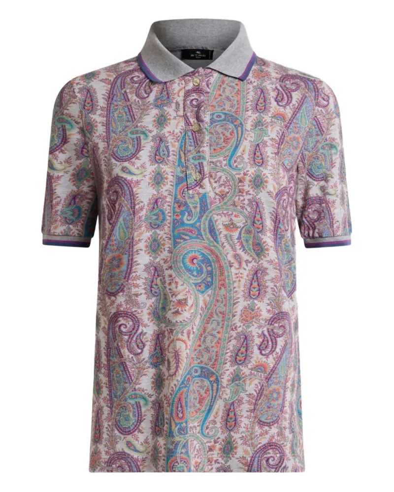 Etro Poloshirt mit Paisley-Print - Grau Grau