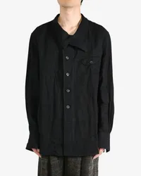 Ziggy Chen asymmetric-collar shirt Schwarz