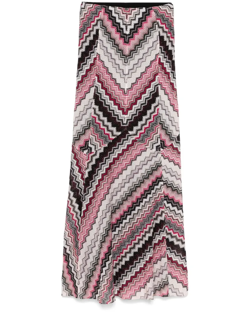Missoni Lamé-Maxirock mit Zickzackmuster - Schwarz Schwarz