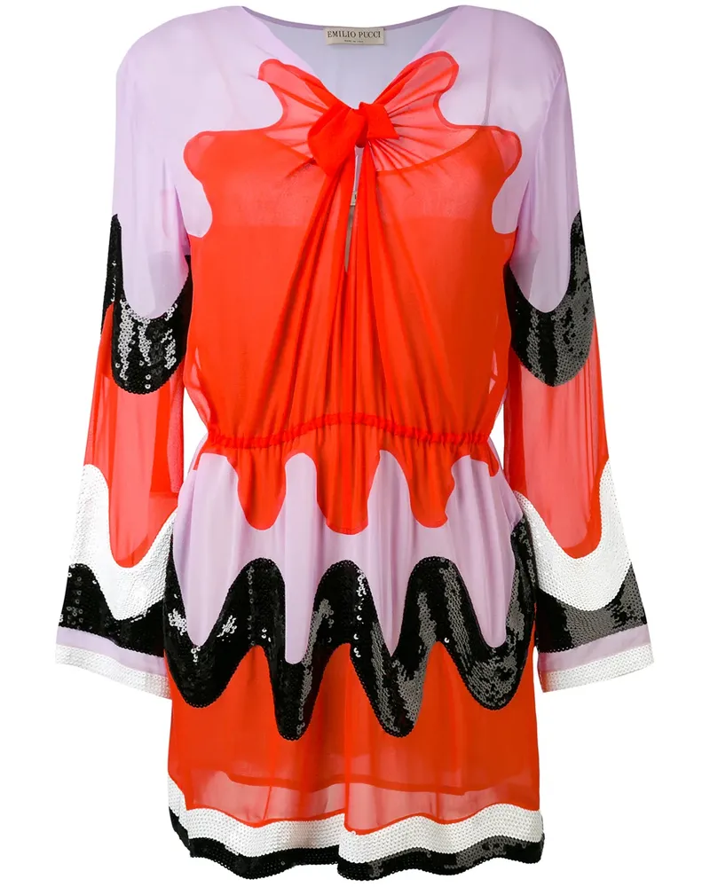 Emilio Pucci Seidenkleid mit Pailletten - Mehrfarbig Mehrfarbig