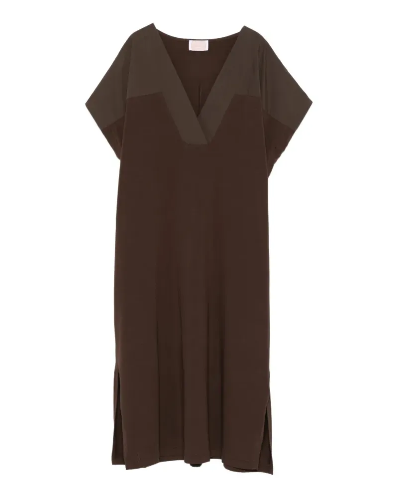 Marina Rinaldi Nnwalga V-neck midi dress - Braun Braun