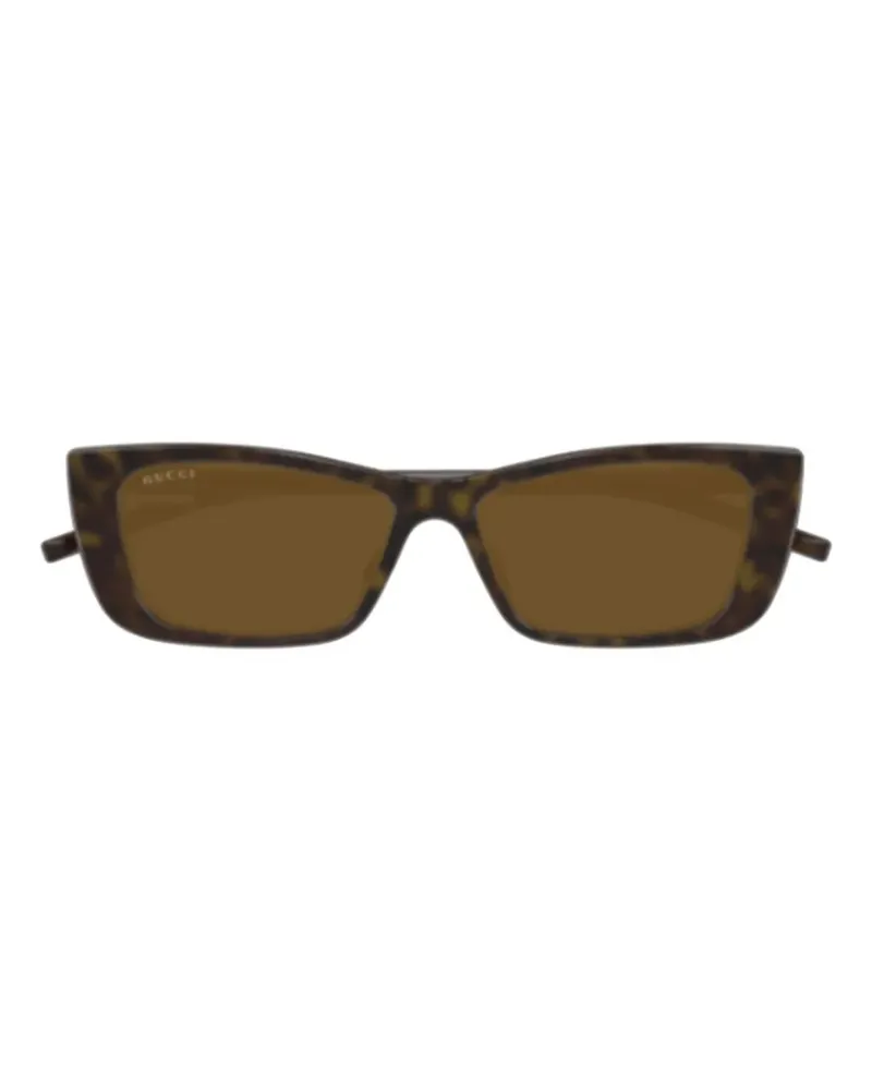 Gucci Sonnenbrille mit eckigem Gestell - Braun Braun