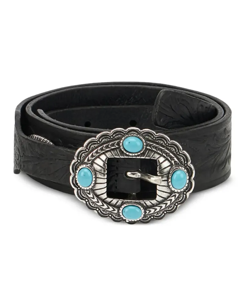 Fortela Cantona leather belt - Schwarz Schwarz