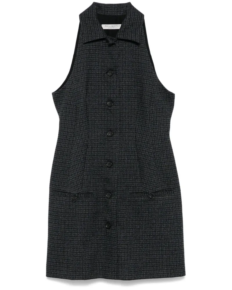 Philosophy Di Lorenzo Serafini Minikleid mit Hahnentrittmuster - Schwarz Schwarz