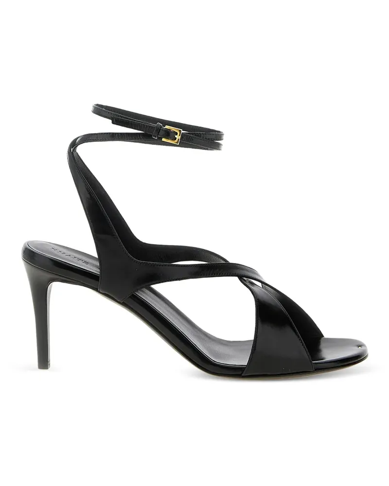 KHAITE enamelled ankle strap liria sandals - Schwarz Schwarz