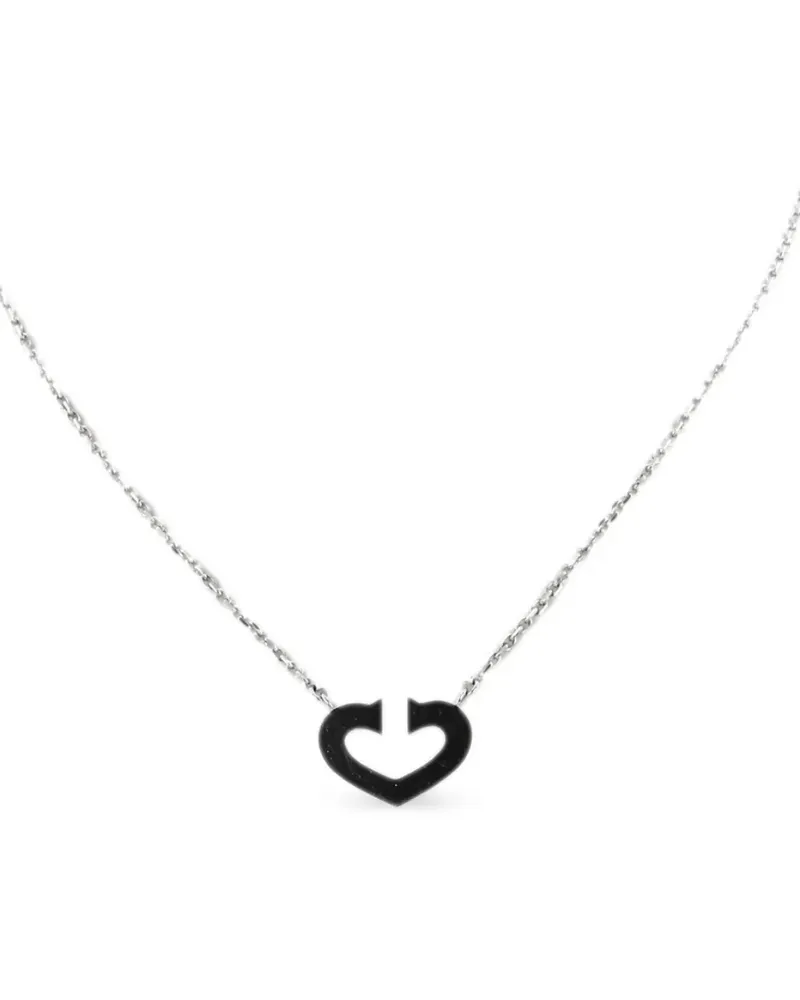Cartier 2000 Coeur et Symbole Weißgoldhalskette mit Herz - Silber Silber