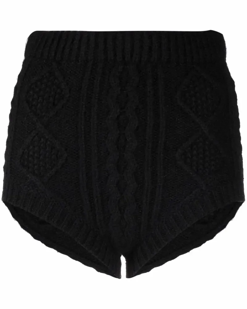 RED Valentino Shorts mit Zopfmuster - Schwarz Schwarz