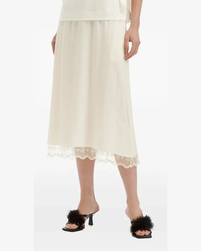 Simone Rocha Midirock mit Spitzensaum - Weiß Weiß
