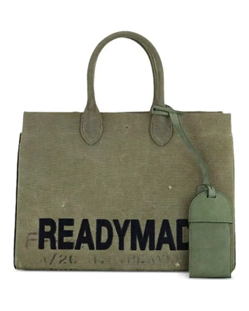 READYMADE Shopper mit Logo-Print Grün