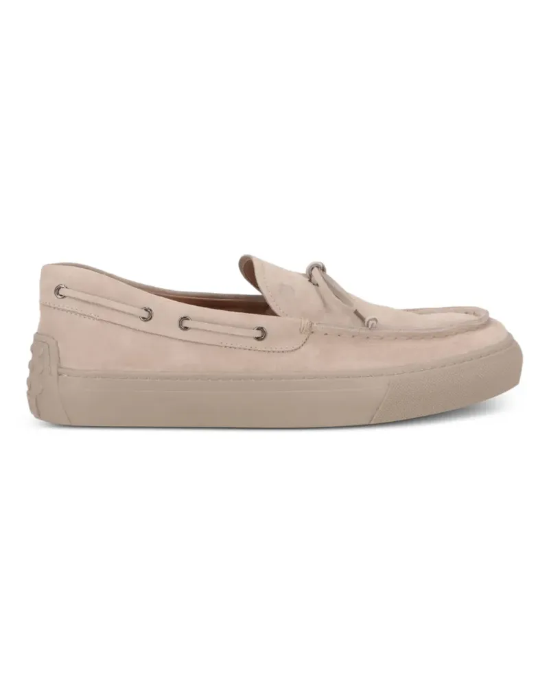 TOD'S Gommino-detail lace-up loafers - Nude Nude