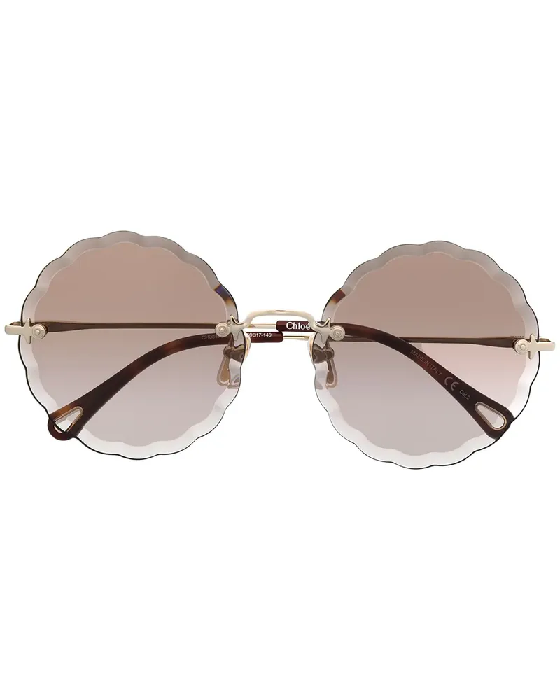 Chloé Sonnenbrille mit rundem Gestell - Braun Braun