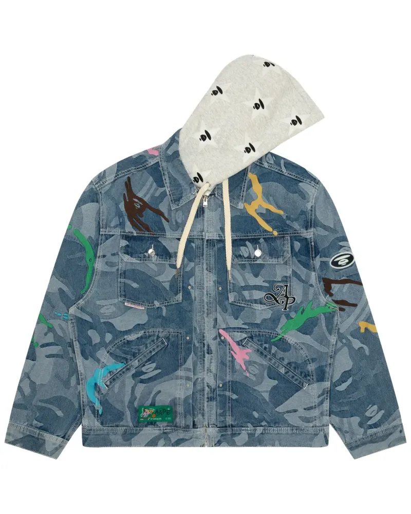 BAPE Jacke mit Logo - Blau Blau