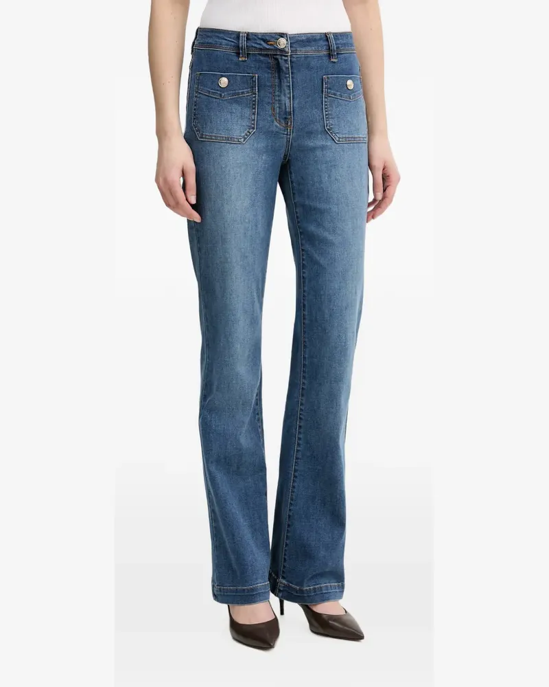 Morgan button-pocket flared jeans - Blau Blau