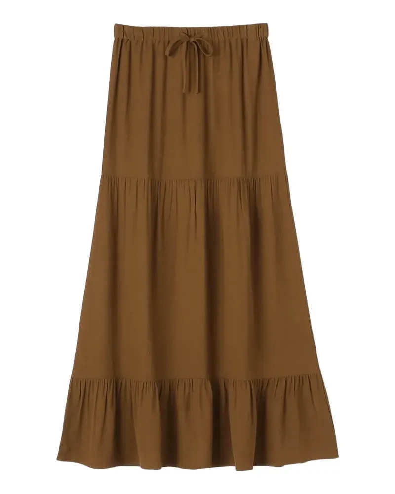 James Perse soft-matte tiered maxi skirt - Braun Braun