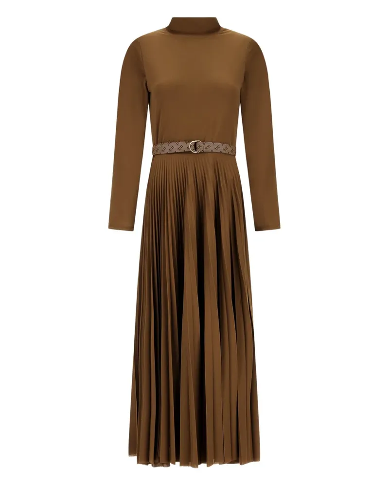 Herno Langärmeliges Plisseekleid - Braun Braun
