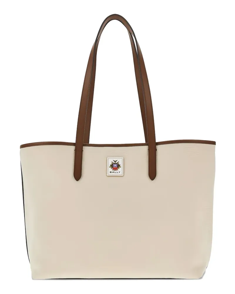 Bally logo-patch tote bag - Nude Nude