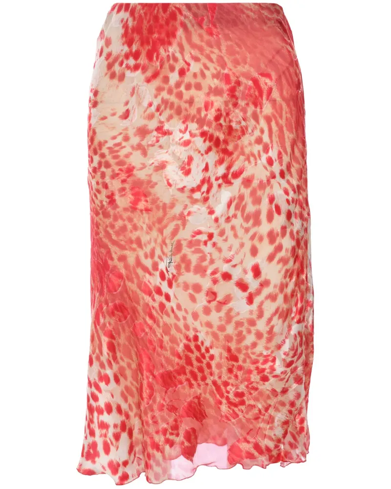 Roberto Cavalli Rock mit Animal-Print - Rot Rot