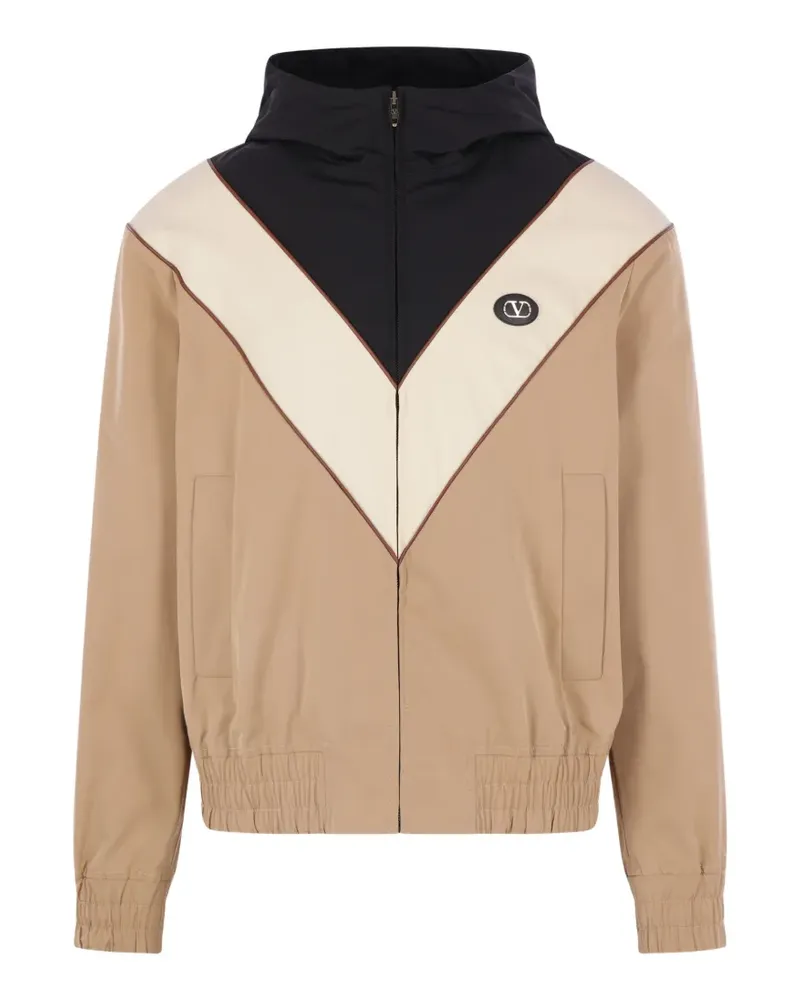 Valentino Garavani hooded zip bomber jacket - Nude Nude