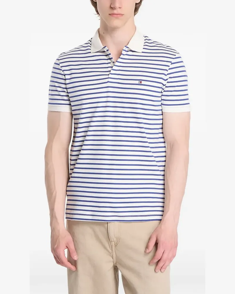 Tommy Hilfiger Gestricktes Poloshirt mit Streifen - Nude Nude