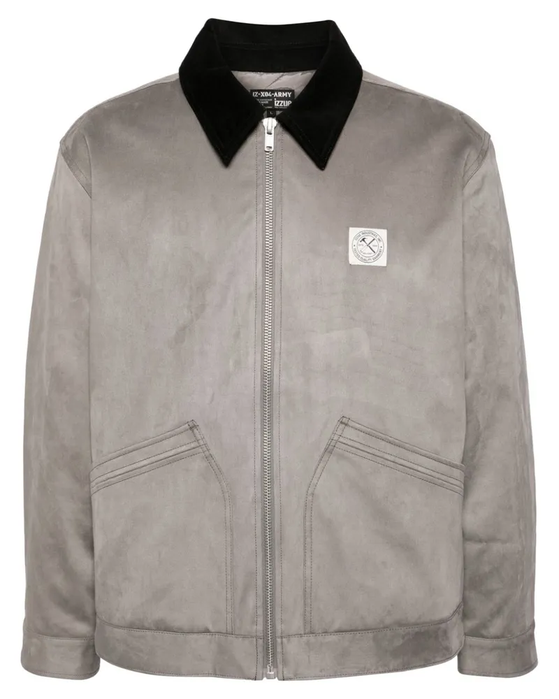 Izzue Bomberjacke mit Logo-Patch - Grau Grau