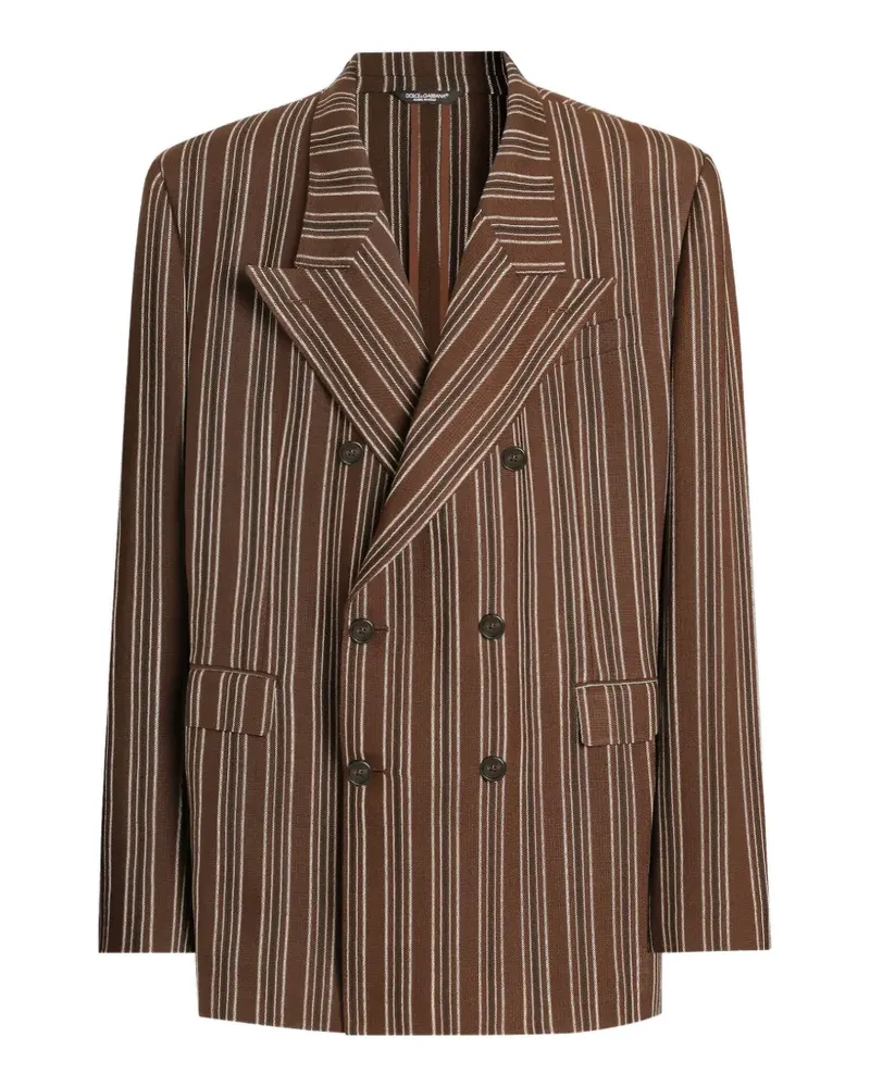 Dolce & Gabbana striped double-breasted blazer - Braun Braun