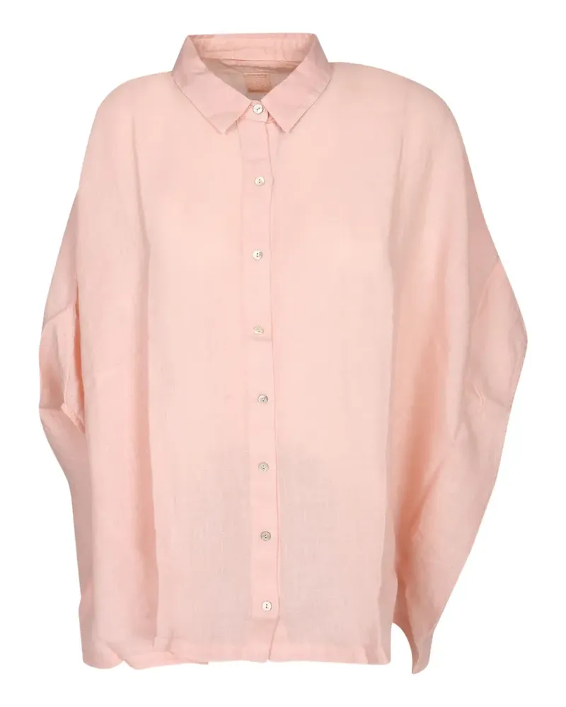120% Lino batwing-sleeve button-up shirt - Rosa Rosa