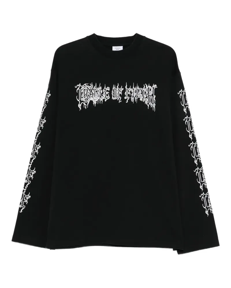VETEMENTS slogan long-sleeve top - Schwarz Schwarz