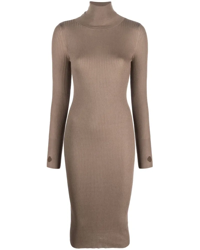 Wild Cashmere Geripptes Strickkleid - Nude Nude