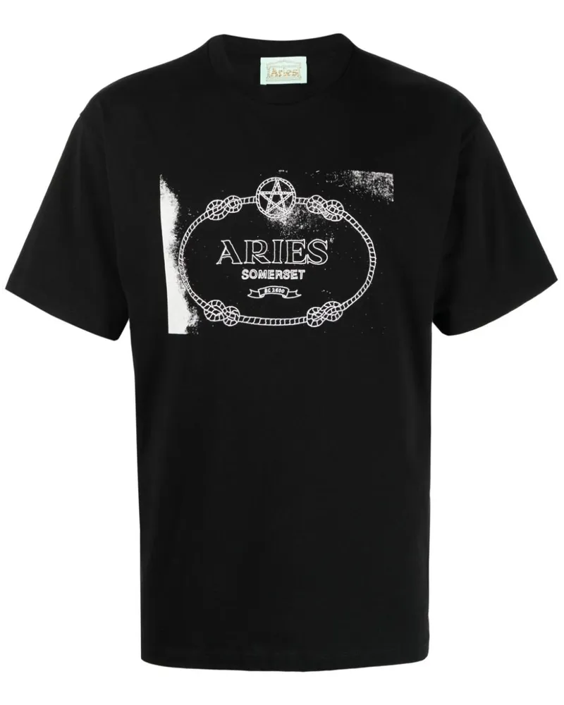 Aries T-Shirt mit Wiccan Ring-Print Weiß