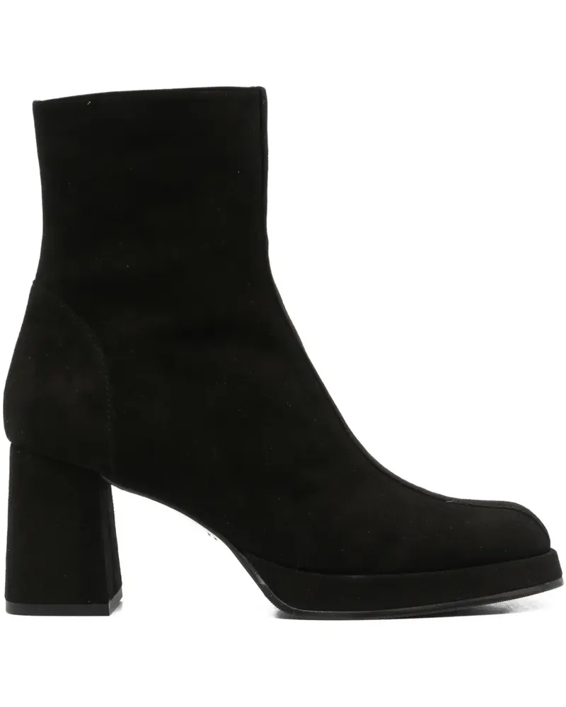 Chie Mihara Stiefeletten mit Blockabsatz 70mm - Schwarz Schwarz