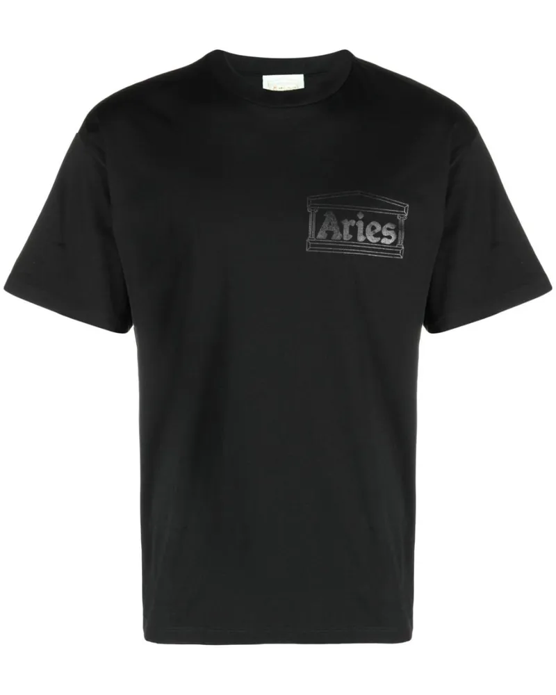 Aries T-Shirt mit Logo-Print - Schwarz Schwarz