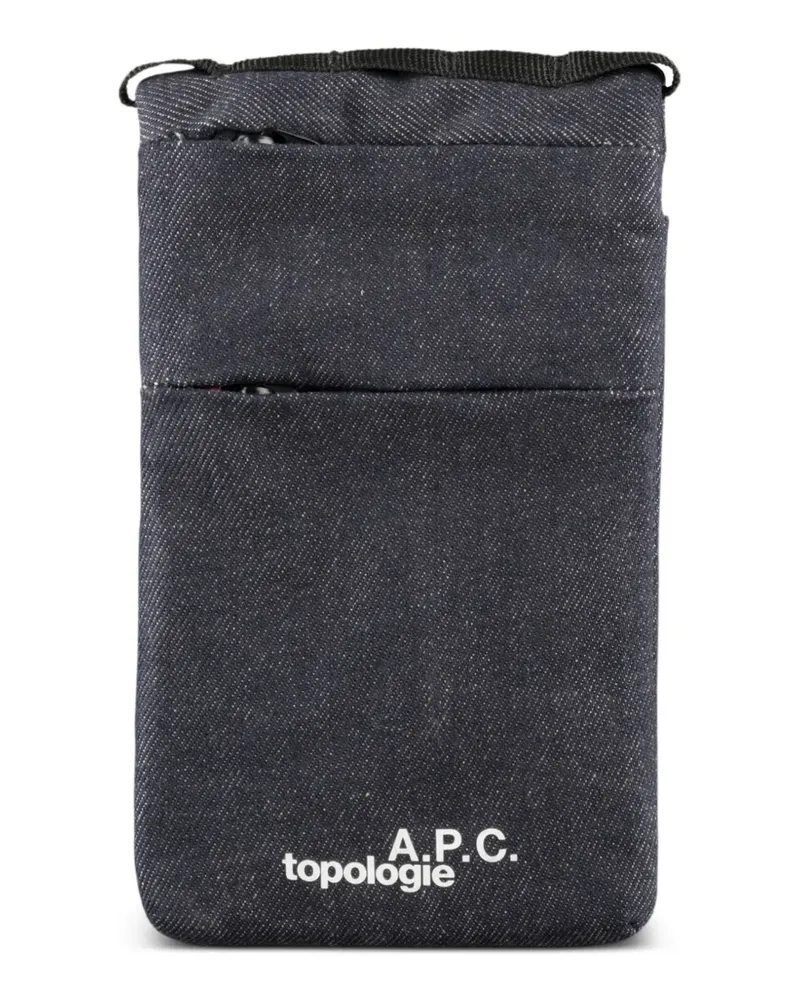 A.P.C. x Topologie denim logo-print messenger bag - Blau Blau