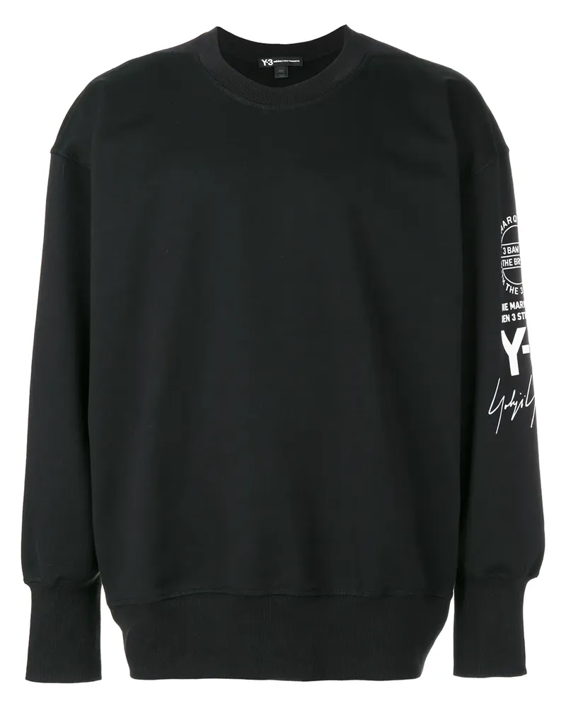 Y-3 Sweatshirt mit Logo - Schwarz Schwarz
