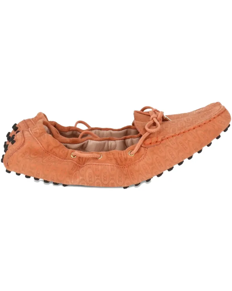 TOD'S monogram-pattern loafers - Orange Orange