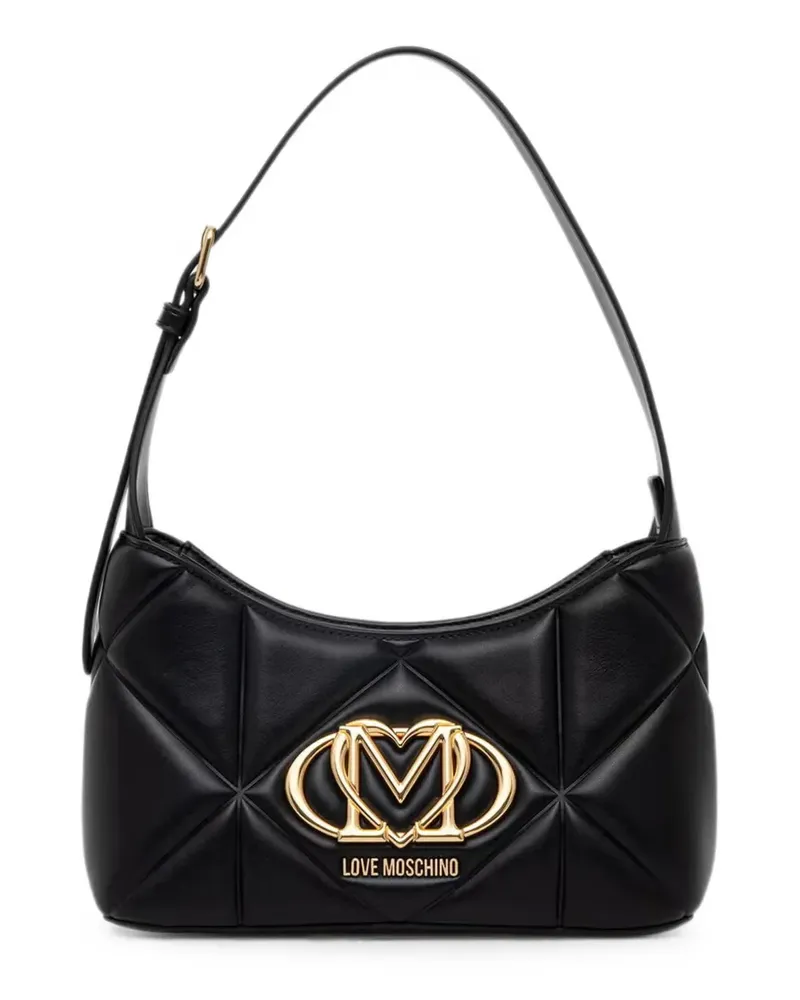 Moschino logo-plaque quilted tote bag - Schwarz Schwarz