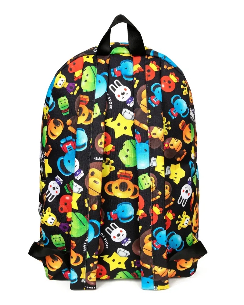 BAPE Rucksack mit Milo-Muster - Schwarz Schwarz