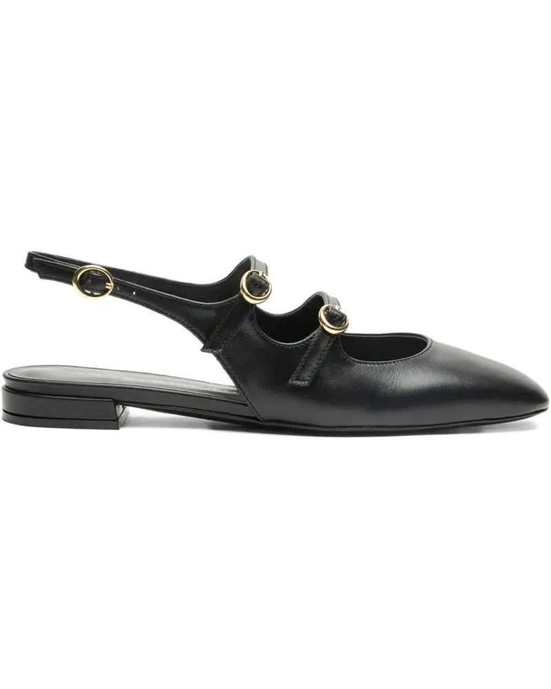 Stuart Weitzman Flache Slingback-Pumps mit Schnalle - Schwarz Schwarz