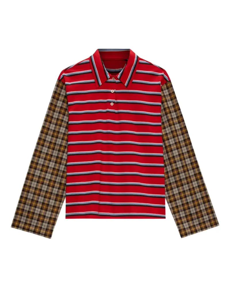 MSGM Gestreiftes Poloshirt - Rot Rot