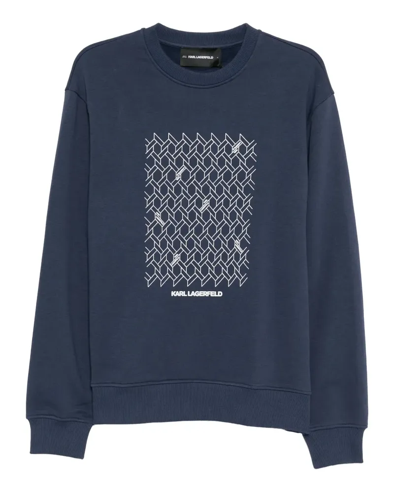Karl Lagerfeld geometric-print crew-neck sweatshirt - Blau Blau