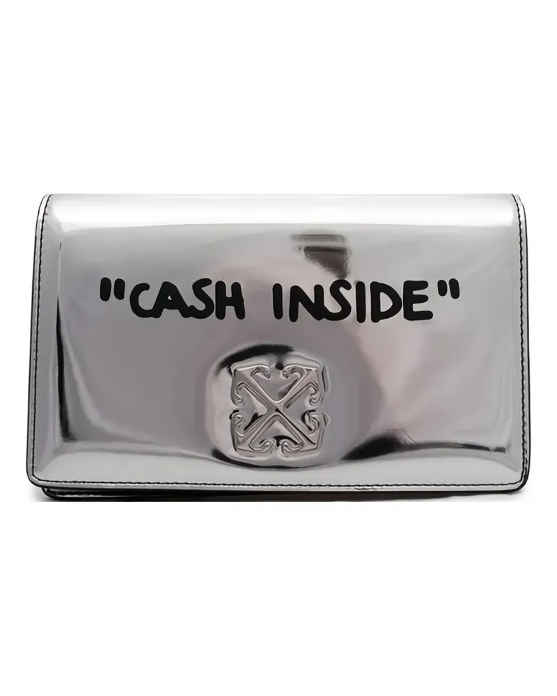 OFF-WHITE chain-strap clutch bag - Silber Silber