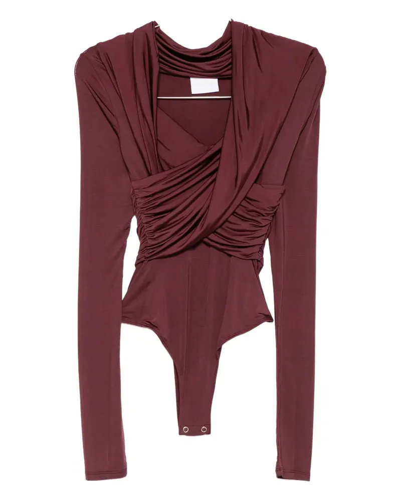 Paris Georgia Otto draped long-sleeve bodysuit - Rot Rot