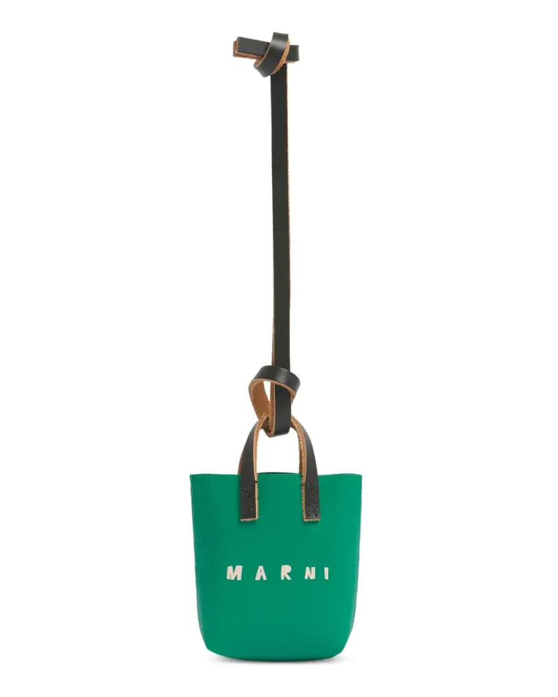 Marni stitching printed bag charm - Grün Grün